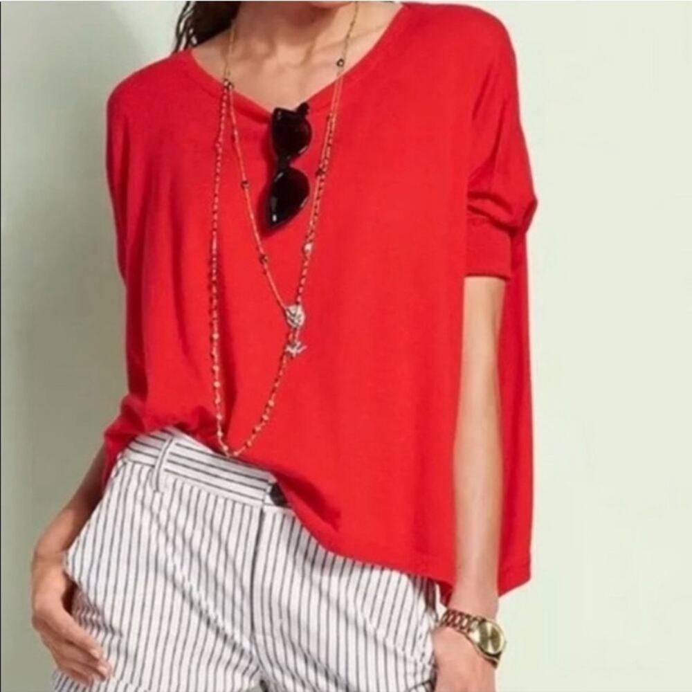 Cabi red scoop neck dolman sleeve sweater size Medium style #5279 - Picture 1 of 10